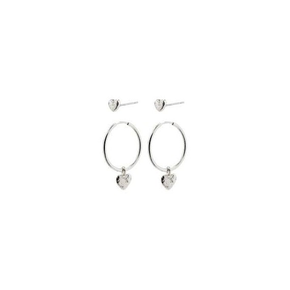 Pilgrim Jayla Heart 2 in 1 Earrings