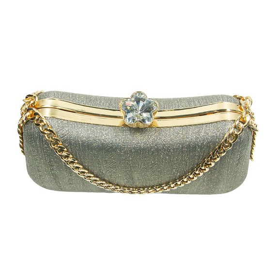 Party Clutch Flower Dark Grey