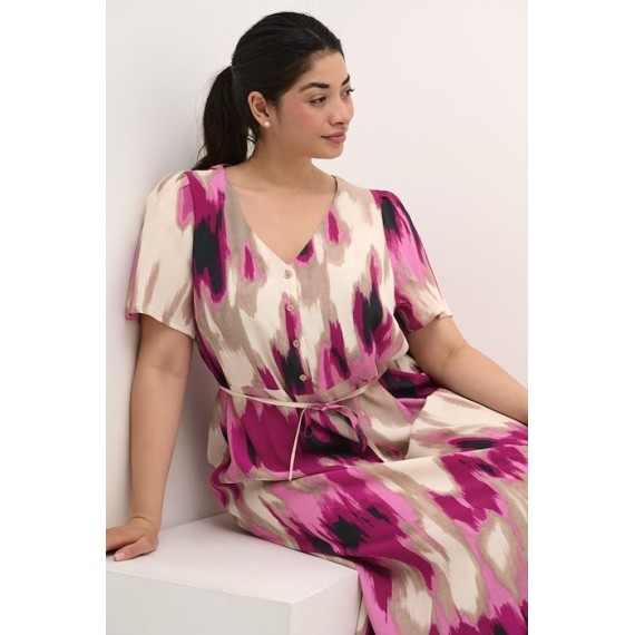 Kaffe Calona Dress Pink Abstract Print