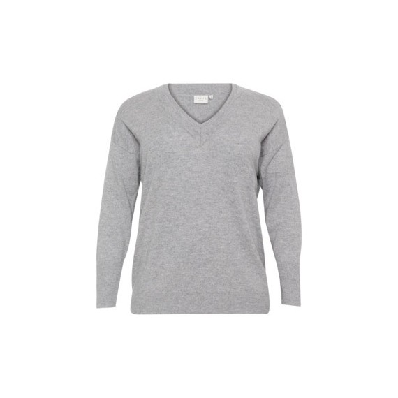 Kaffe Cluno V-Neck Pullover Grey Melange