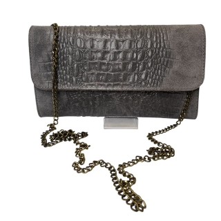 Cara Clutch - Grey croco