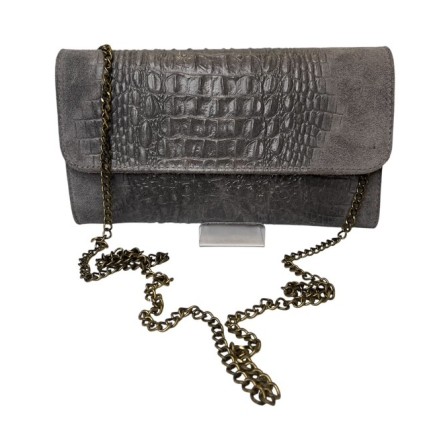 Cara Clutch - Grey croco