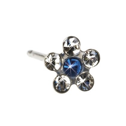 Inverness Øredobber 119C, Blue Flower Crystal