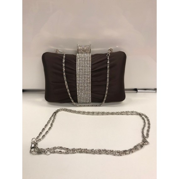 Evening Bag metal/silk One Row